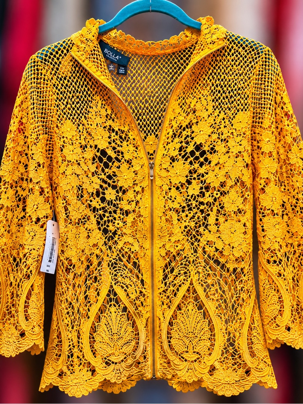 BOLD elements Golden Crochet Mesh Top - Picture 1 of 4